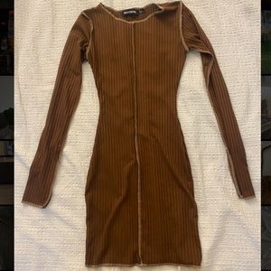 Long sleeve body con dress